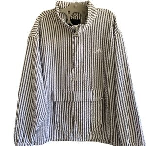 UsedLevi’s Men’s Gray and White Windbreaker SizeXXL Long Sleeves Half Zip Pocket